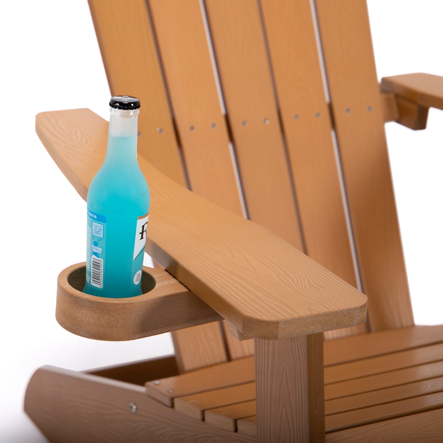 Outdoor Comfort: All-Weather Adirondack Chair with Cup Holder