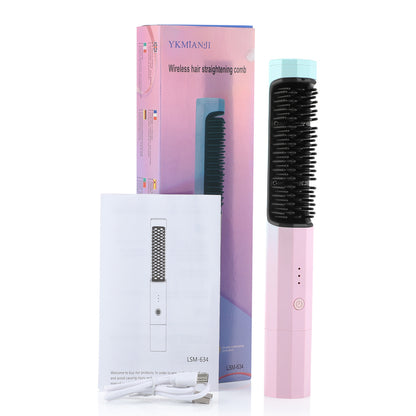 Rechargeable Wireless Hair Straightening and Curling Comb