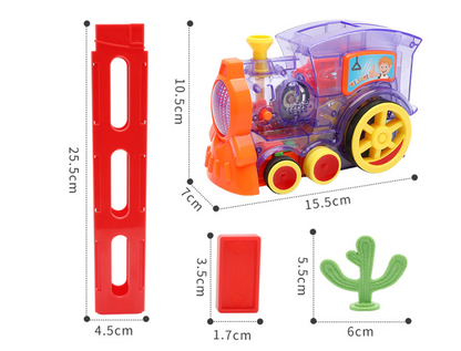 Domino Train Baby Toy Puzzle Car, Automatic Release, Electric Building Blocks Train Set