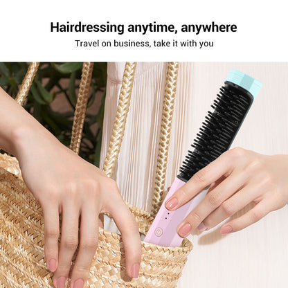 Rechargeable Wireless Hair Straightening and Curling Comb